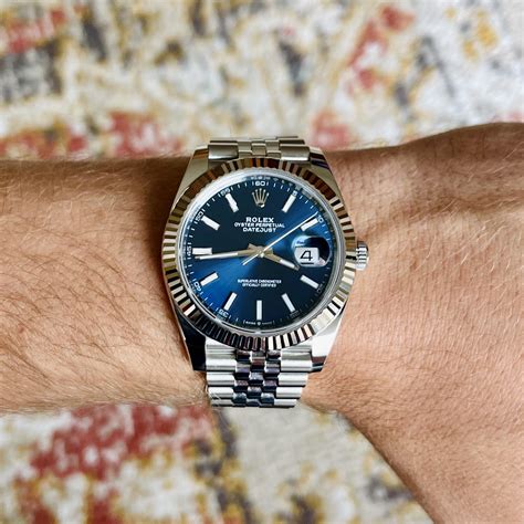 rolex datejust lancette blu|rolex sunray datejust 41.